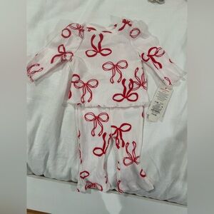 Cat & Jack White and Red Bow Matching Set